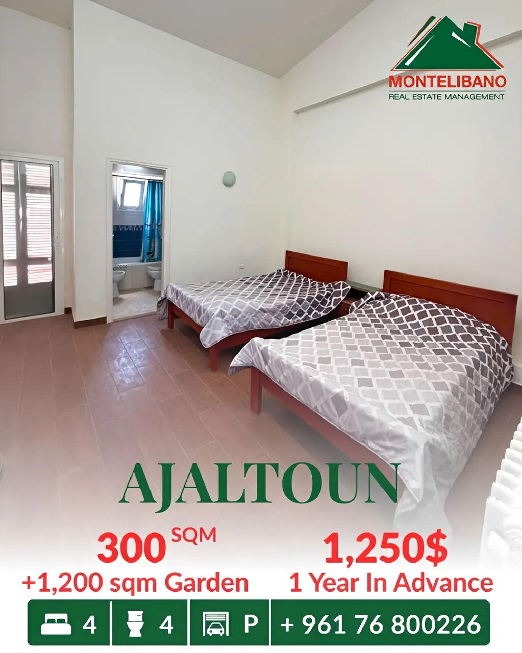 Apartment for rent in Ajaltoun, Lebanon
