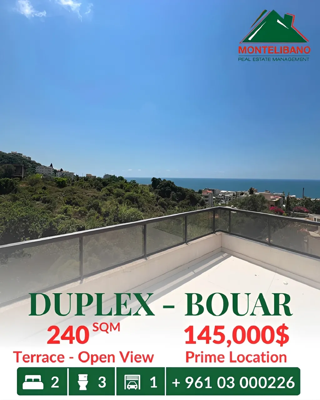Duplex for sale in Bouar, Lebanon