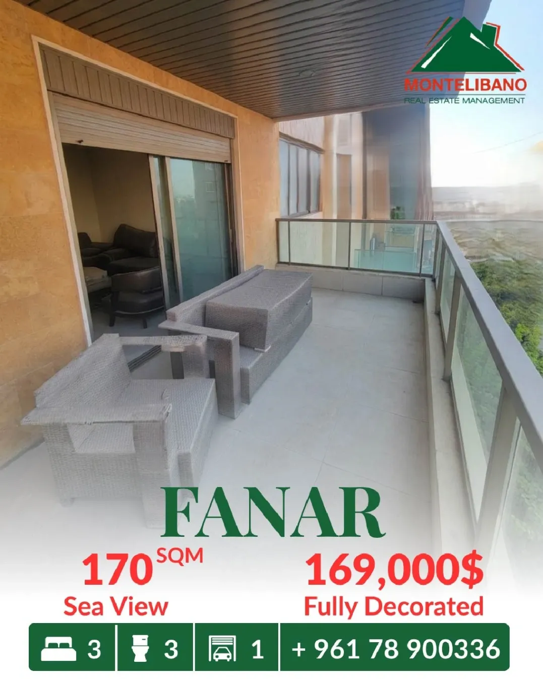 Apartment for sale in Fanar, Lebanon - 3 bed, 3 bath