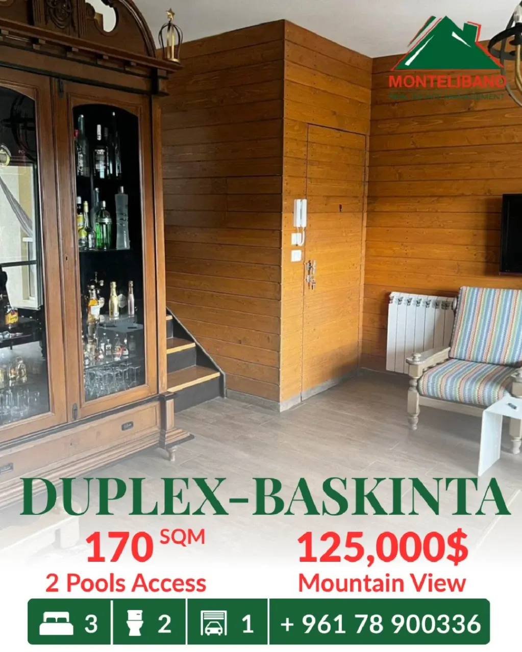 Duplex for sale in Baskinta, Lebanon