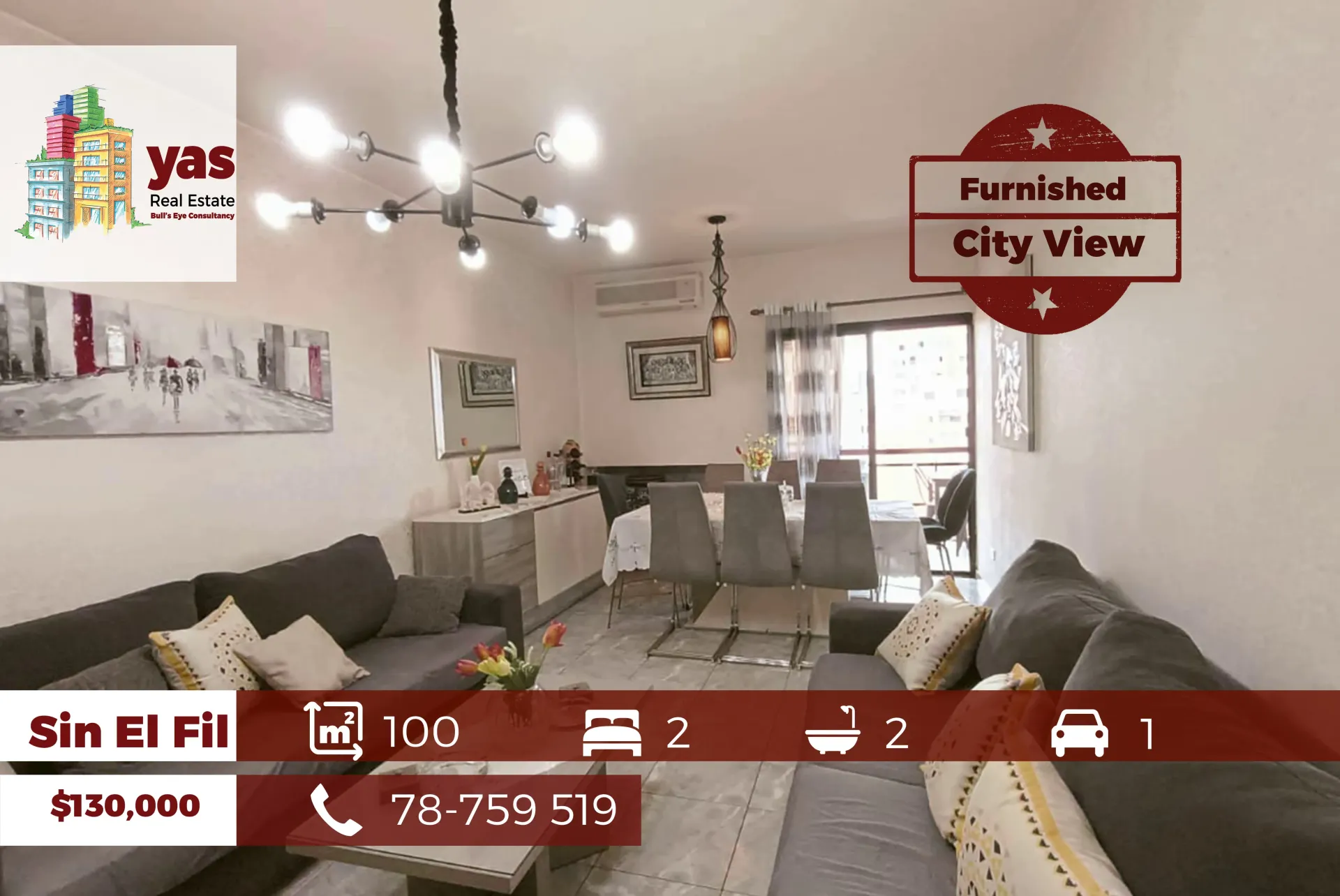 Apartment for Sale in Sinn El Fil - 2 bed, 2 bath