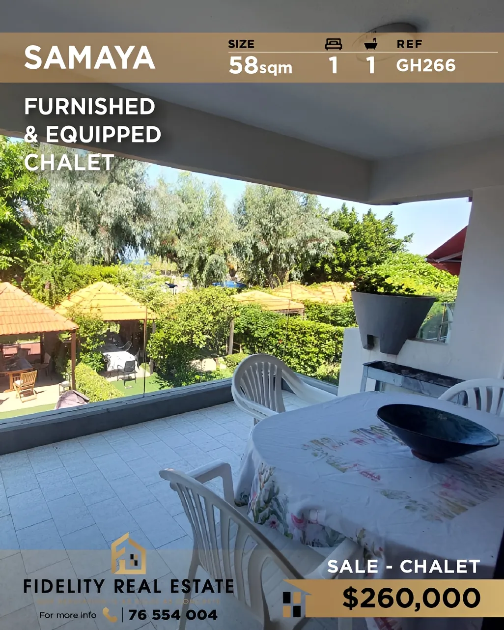 Chalet for sale in Jounieh, Lebanon - 1 bed, 1 bath