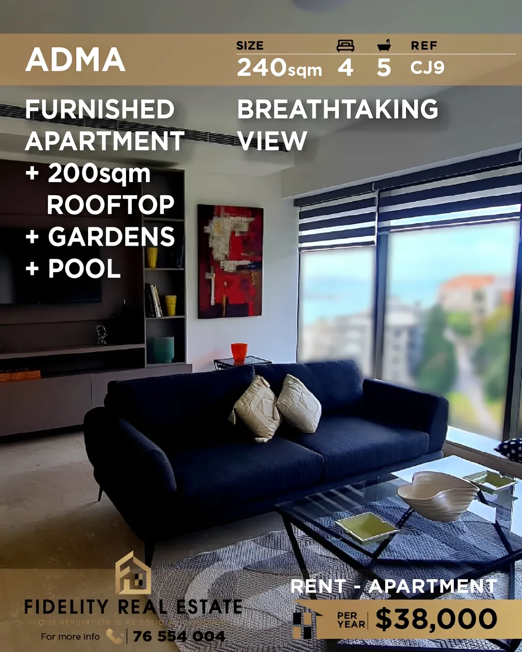 Apartment for rent in Adma w Dafnah, Lebanon - 4 bed, 5 bath