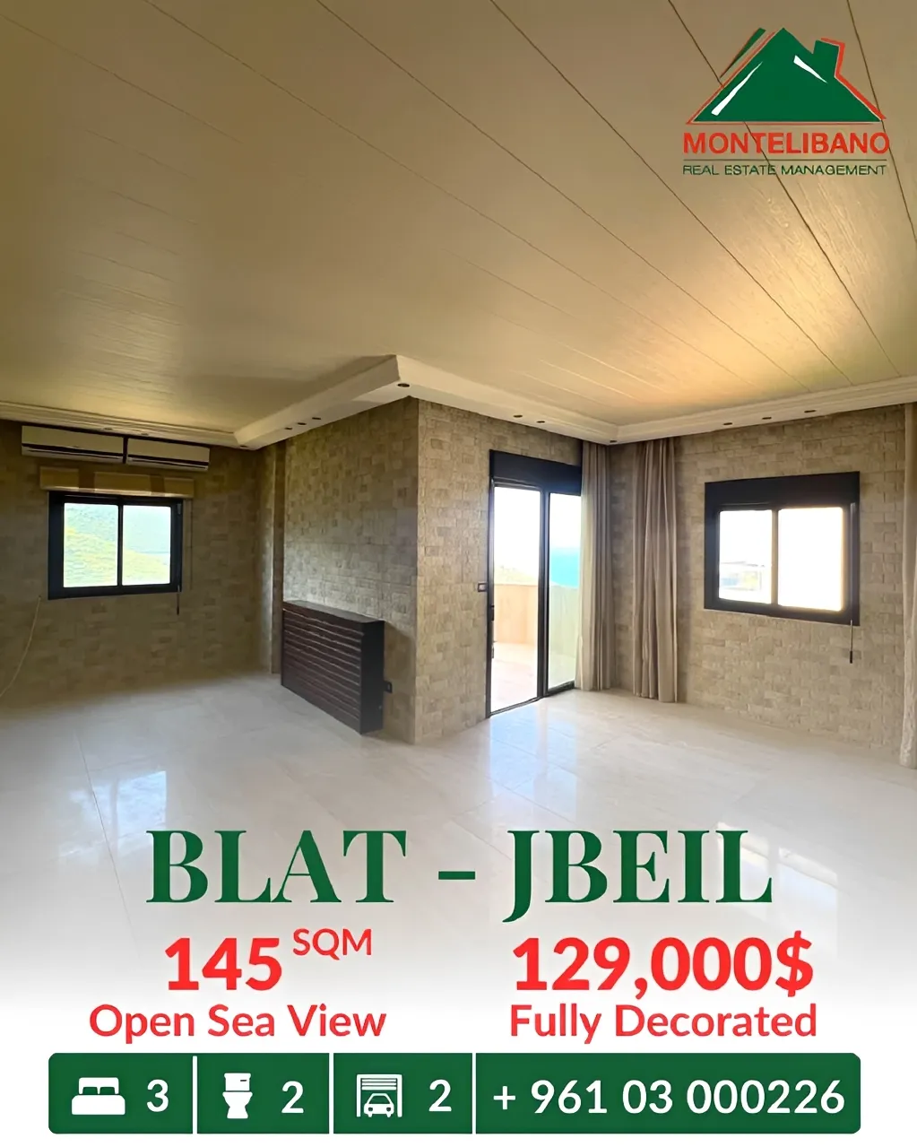 Apartment for sale in Blat, Lebanon