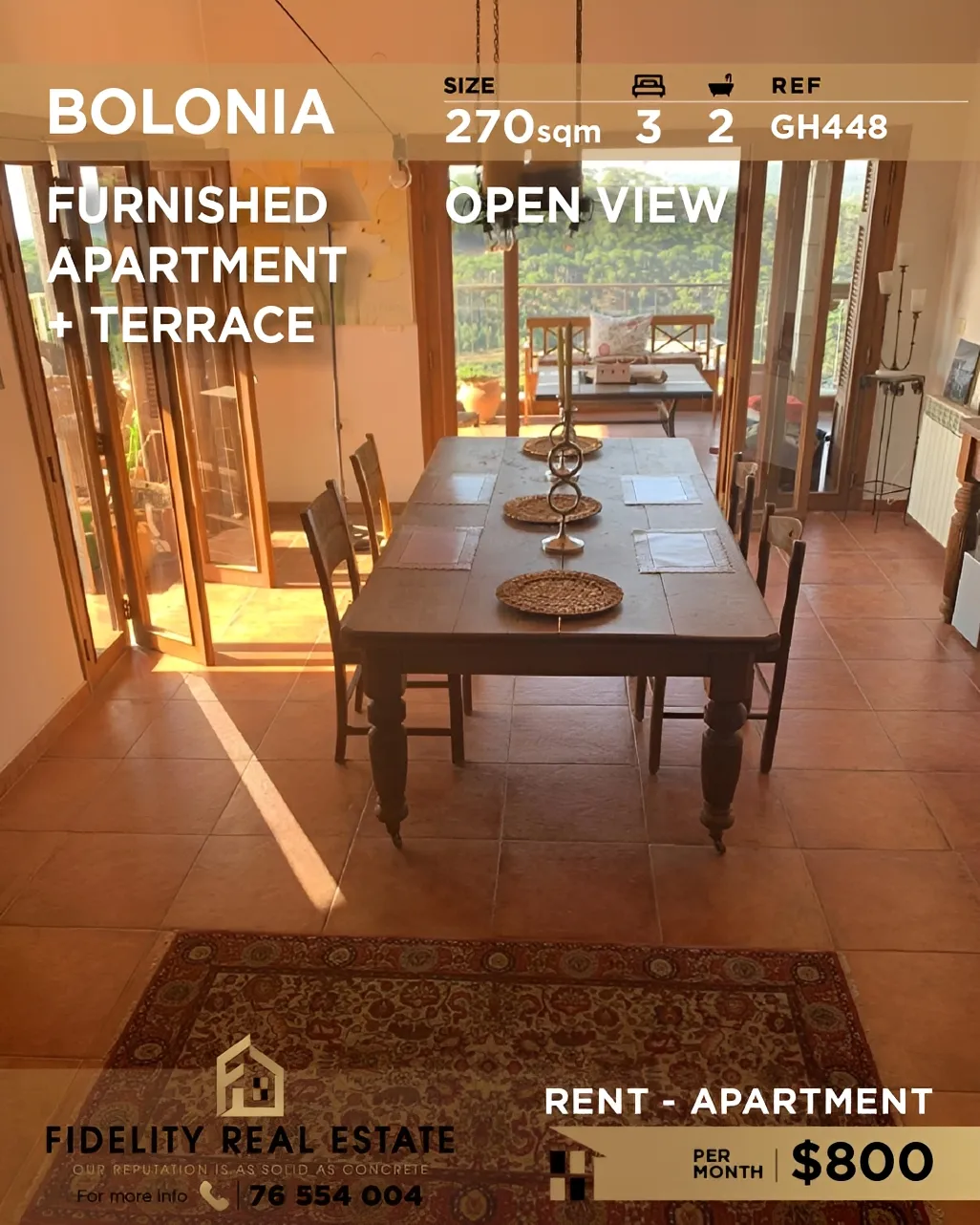 Apartment for rent in Bolonia, Mrouj, Lebanon - 3 bed, 2 bath