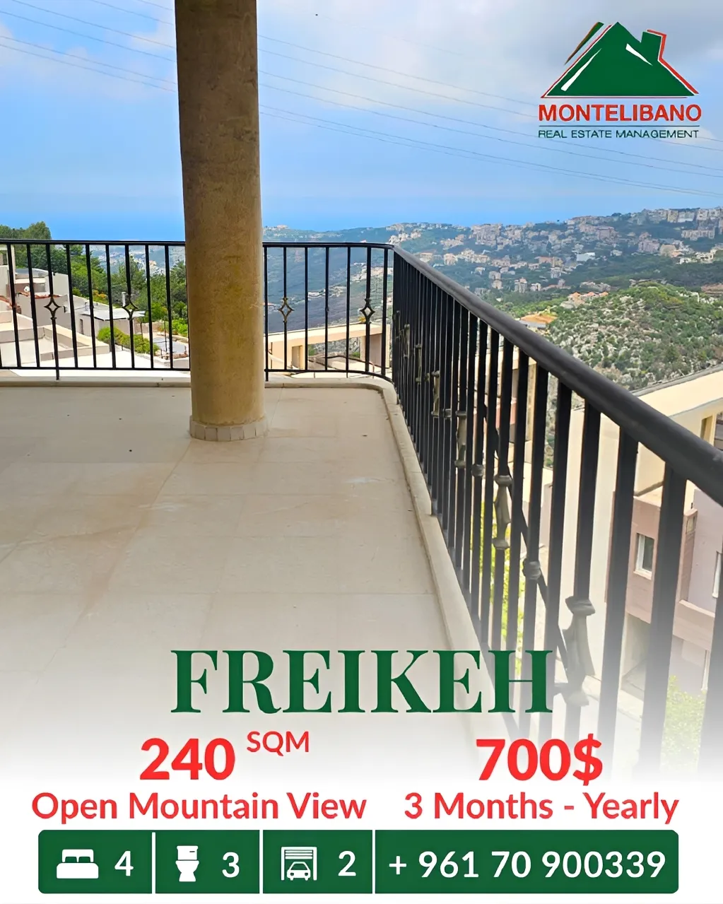 Apartment for rent in Fraikeh, Lebanon
