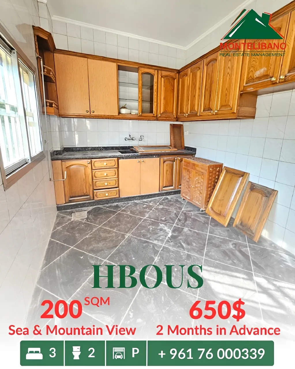 Apartment for rent in Hbous, Lebanon - 3 bed, 2 bath