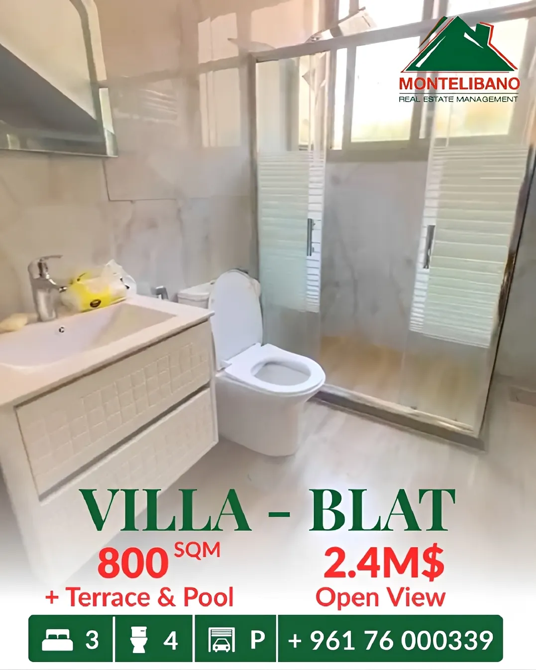 Villa for sale in Blat, Lebanon