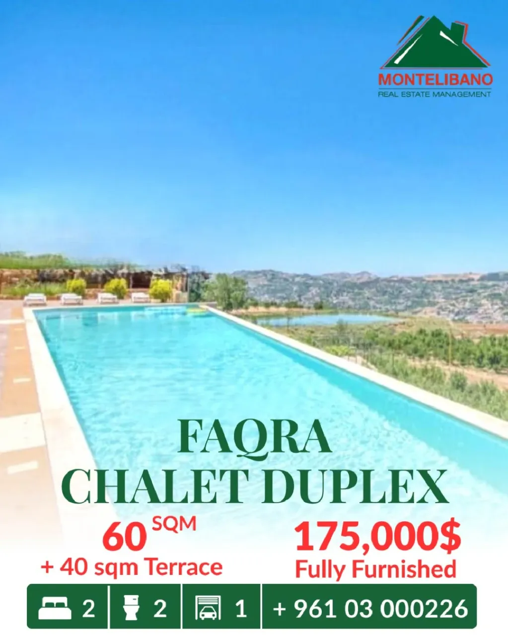 Chalet for sale in Faqra, Lebanon