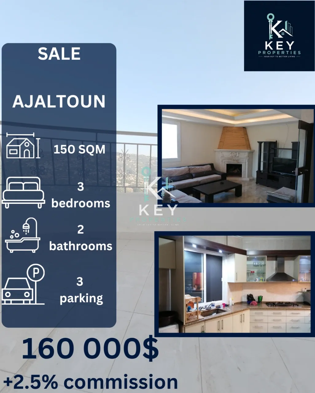 Apartment for sale in Ajaltoun, Lebanon