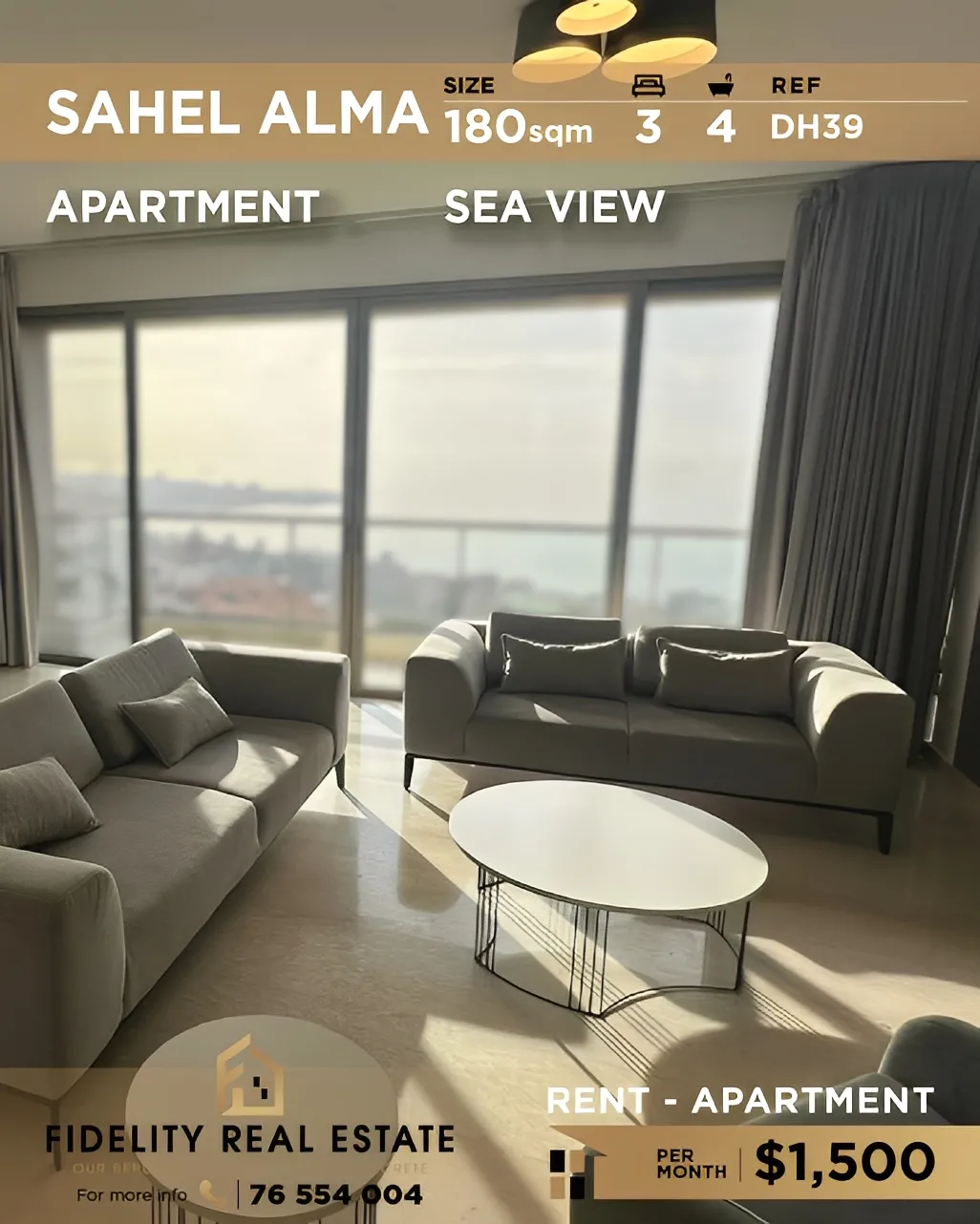 Apartment for Rent in Sahel Aalma, Lebanon - 3 bed, 4 bath