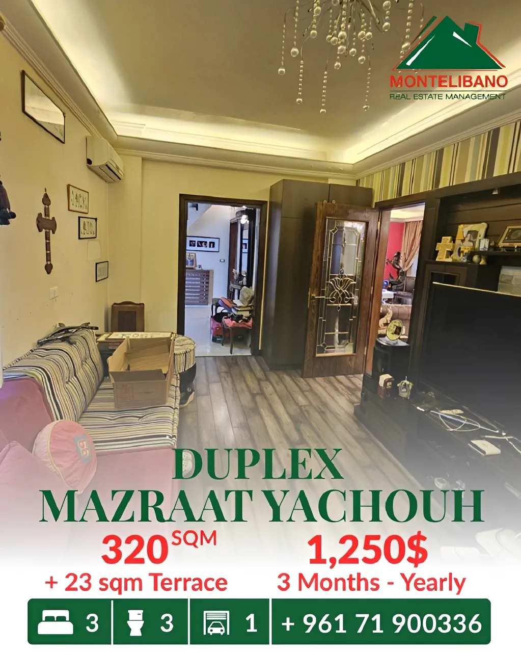 Duplex for rent in Mazraat Yachoua