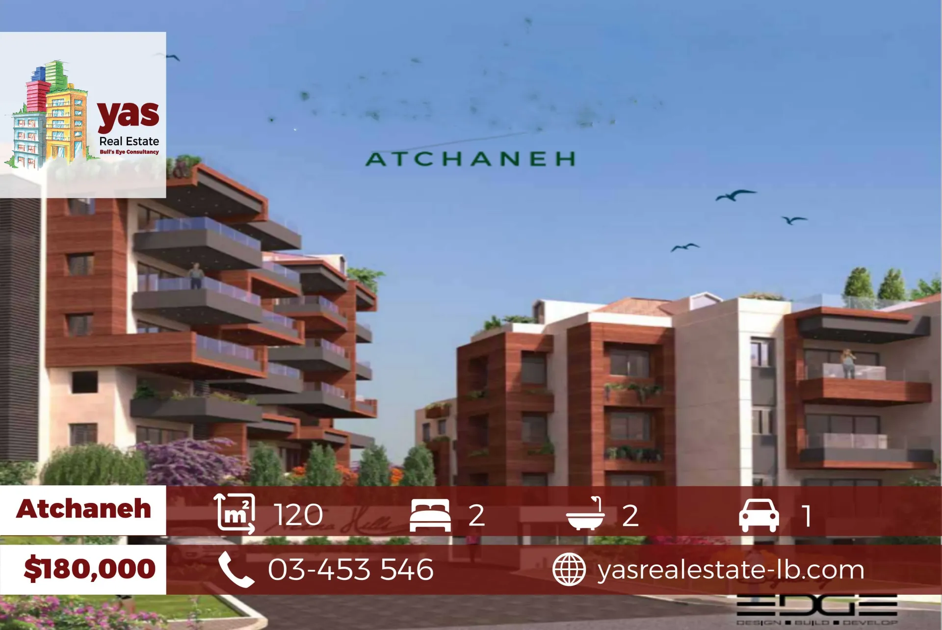 Apartment for Sale in Aatchaneh - 2 bed, 2 bath