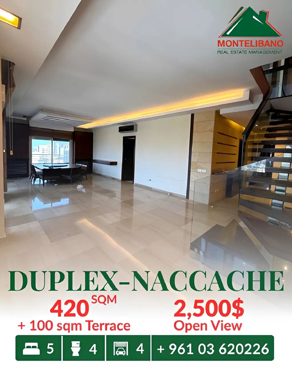 Duplex for rent in Naqqache, Lebanon