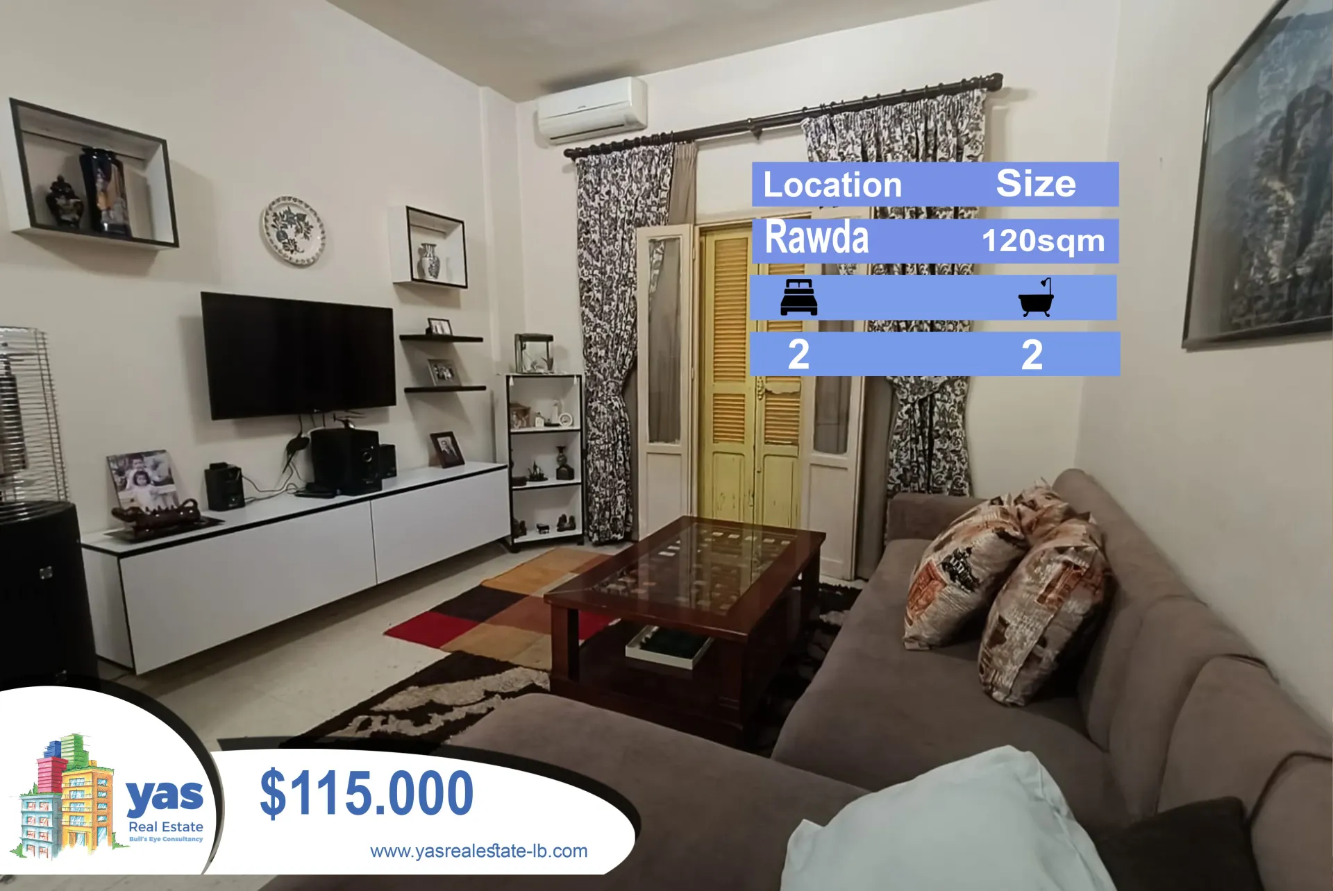 Apartment for Sale in Rawda - 2 bed, 2 bath