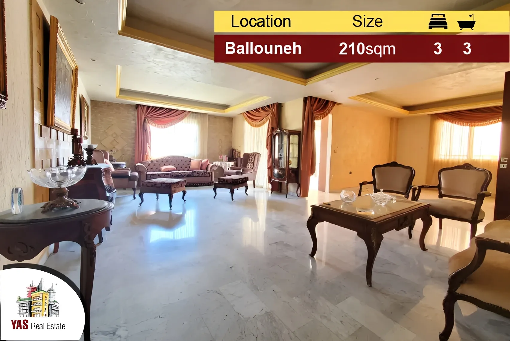Apartment for Sale in Ballouneh - 3 bed, 3 bath