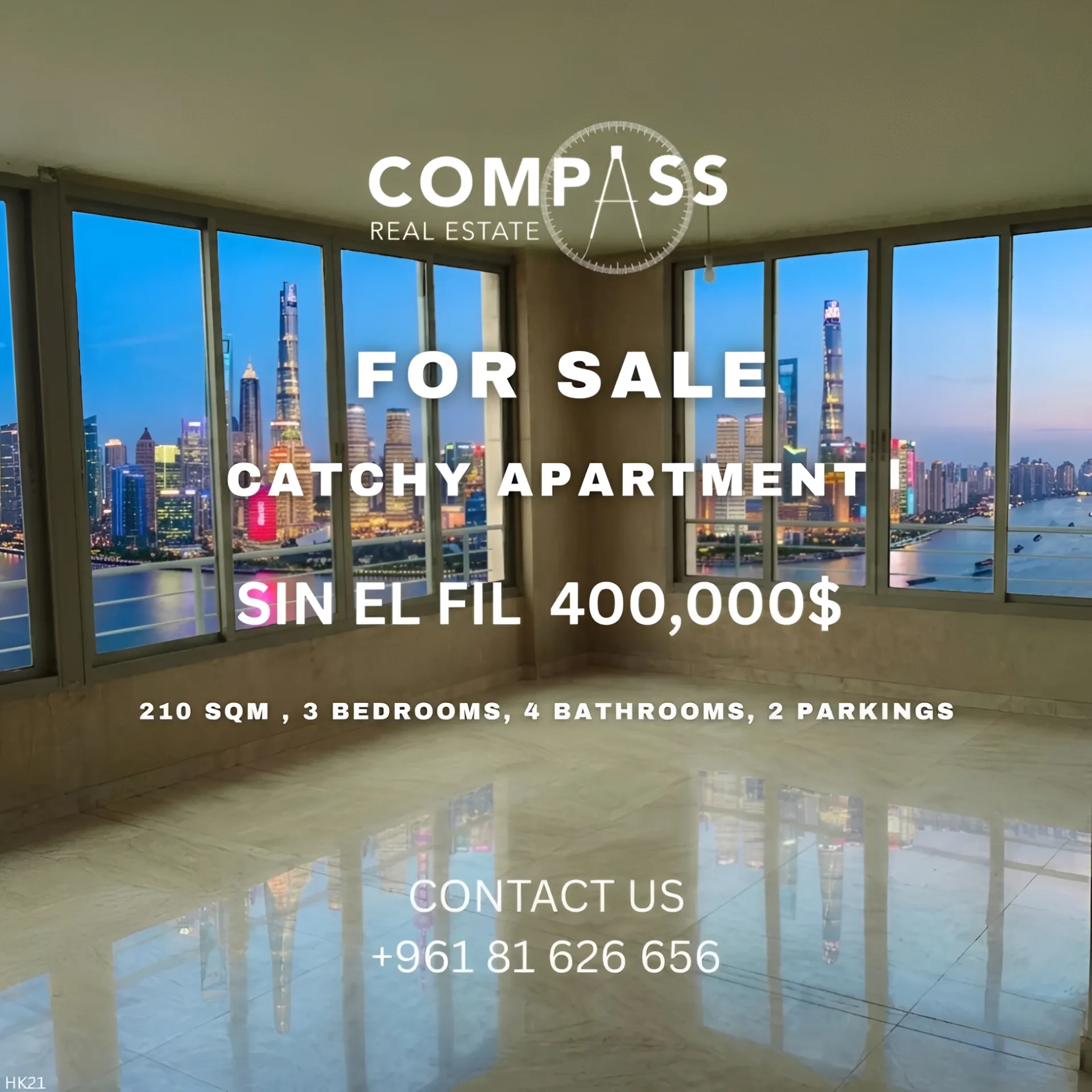 Apartment for sale in Sin El Fil, Lebanon - 3 bed, 4 bath
