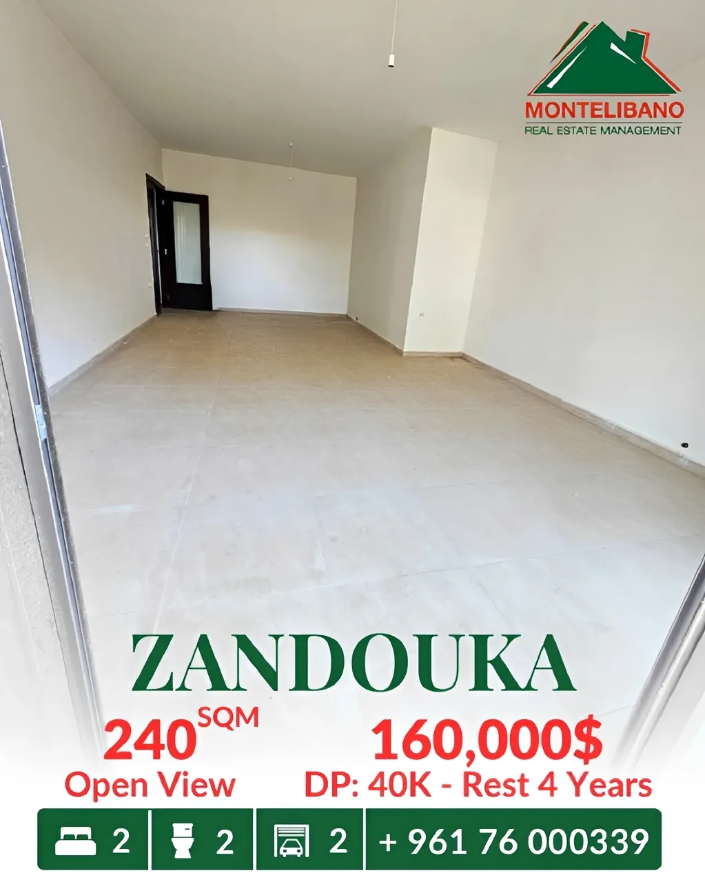 Apartment for sale in Zandouqa, Lebanon