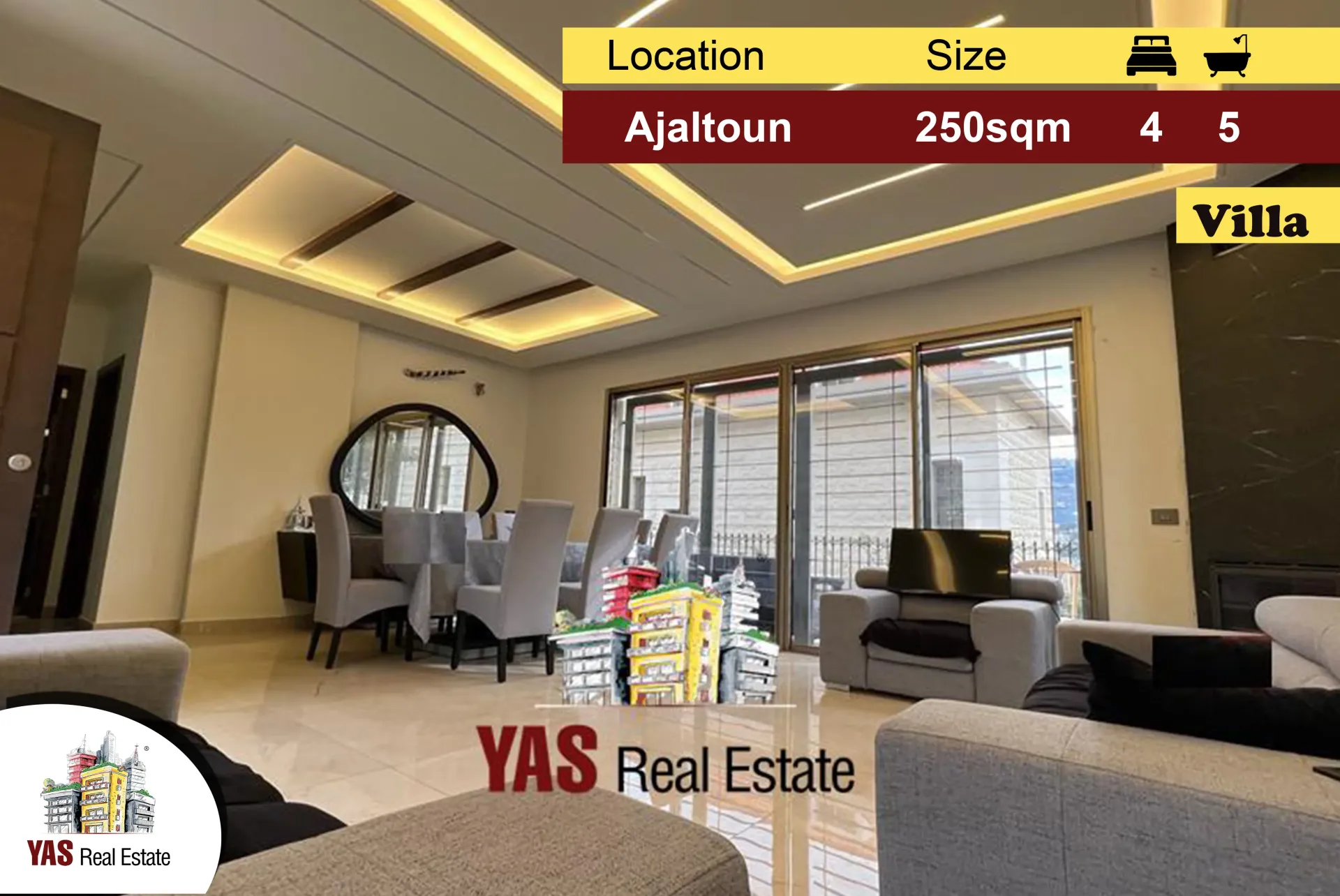 Villa for Sale in Ajaltoun - 4 bed, 5 bath