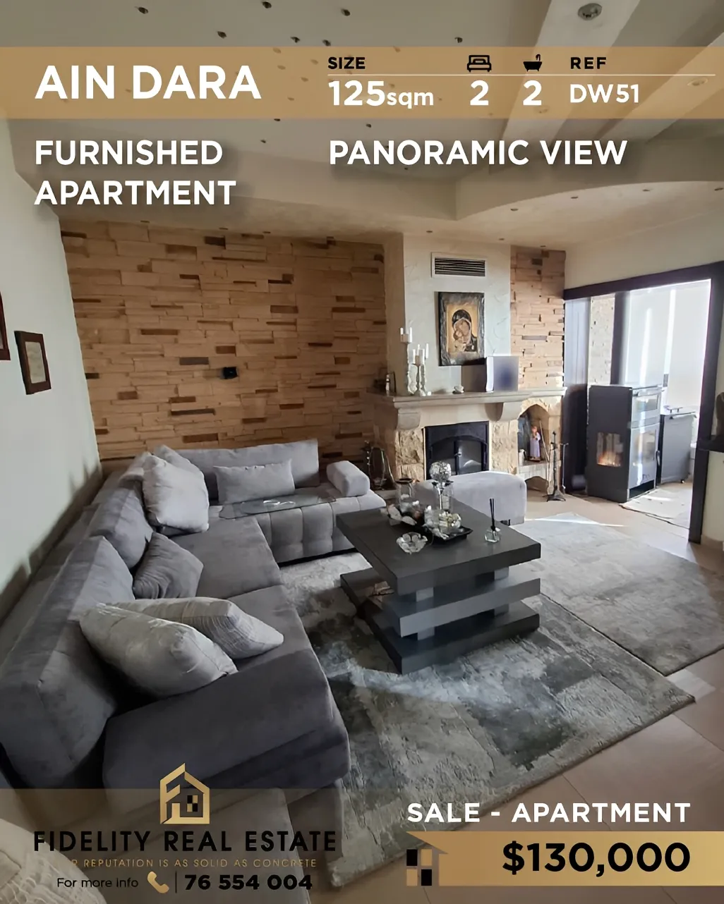 Apartment for sale in Ain Dara, Lebanon - 2 bed, 2 bath