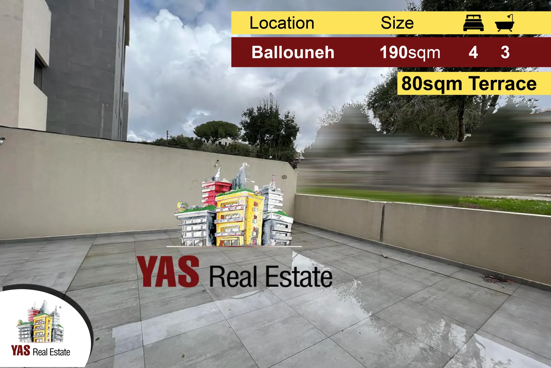 Apartment for Sale in Ballouneh - 4 bed, 3 bath