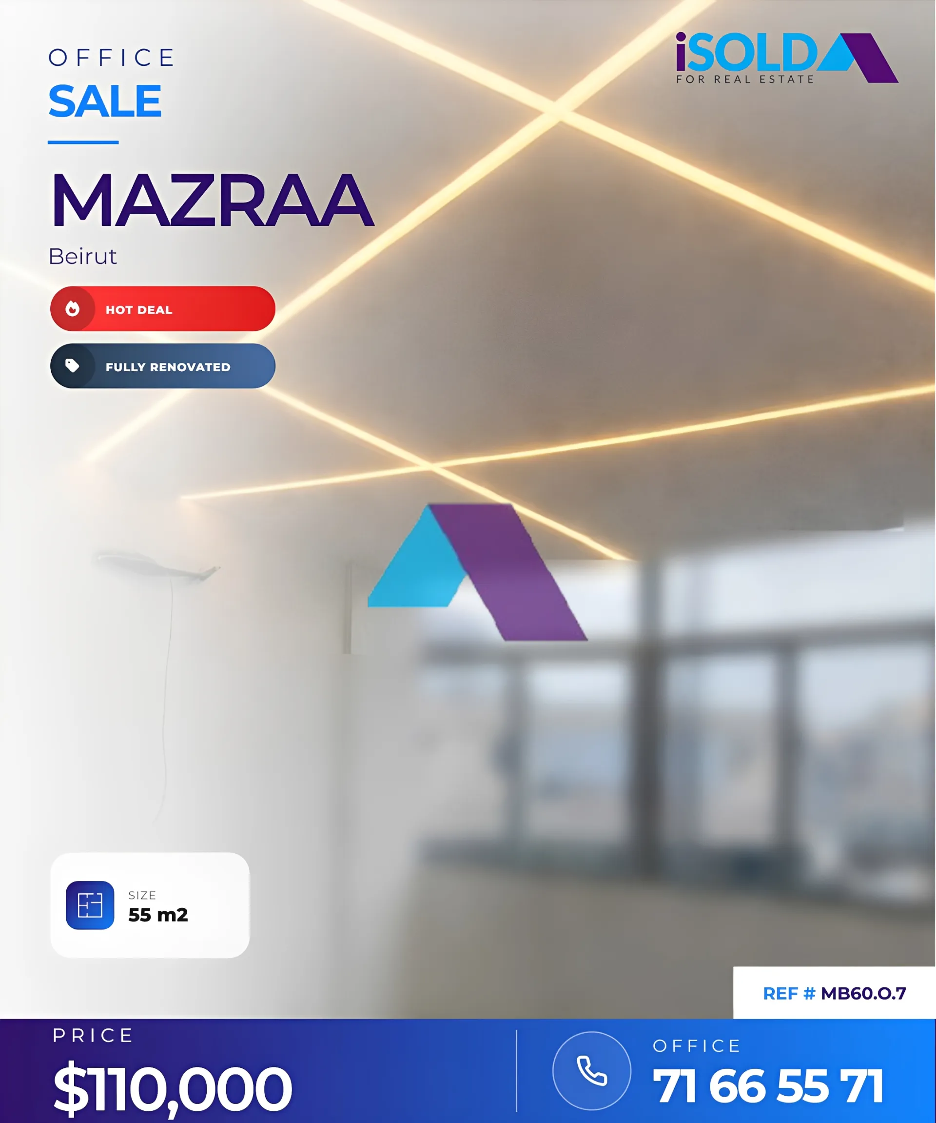Office for Sale in Mazra'a