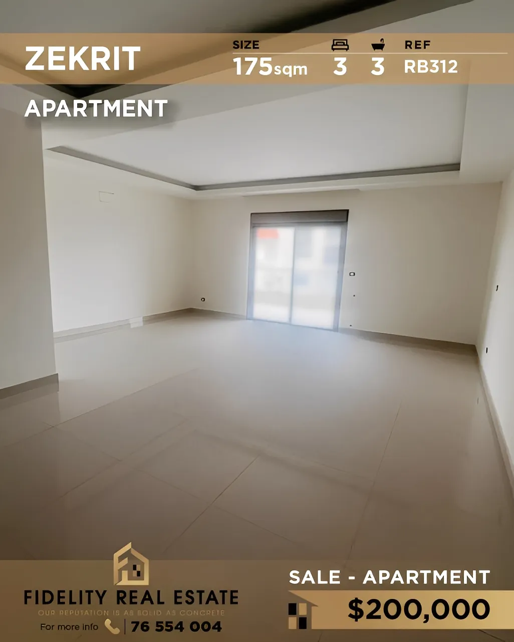 Apartment for sale in Zikrit, Lebanon