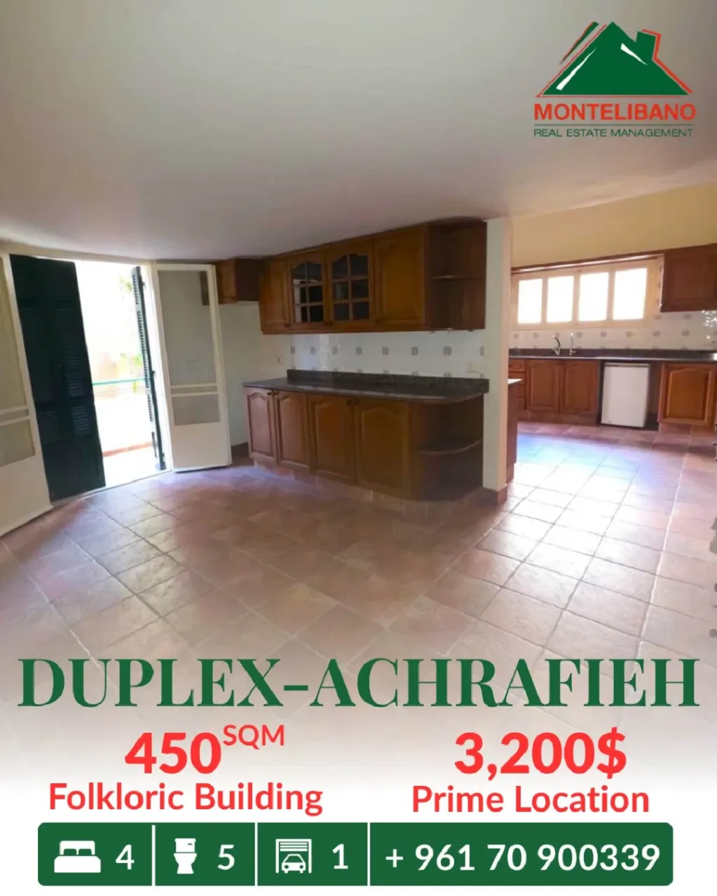 Duplex for rent in Achrafieh, Beirut, Lebanon