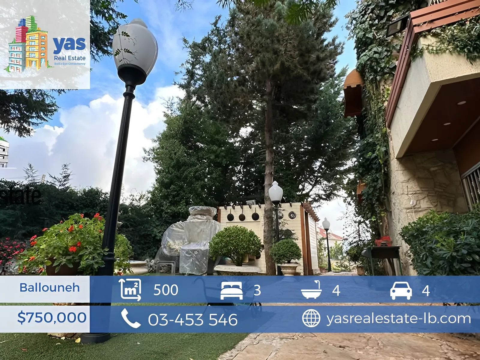 Villa for Sale in Ballouneh - 3 bed, 4 bath