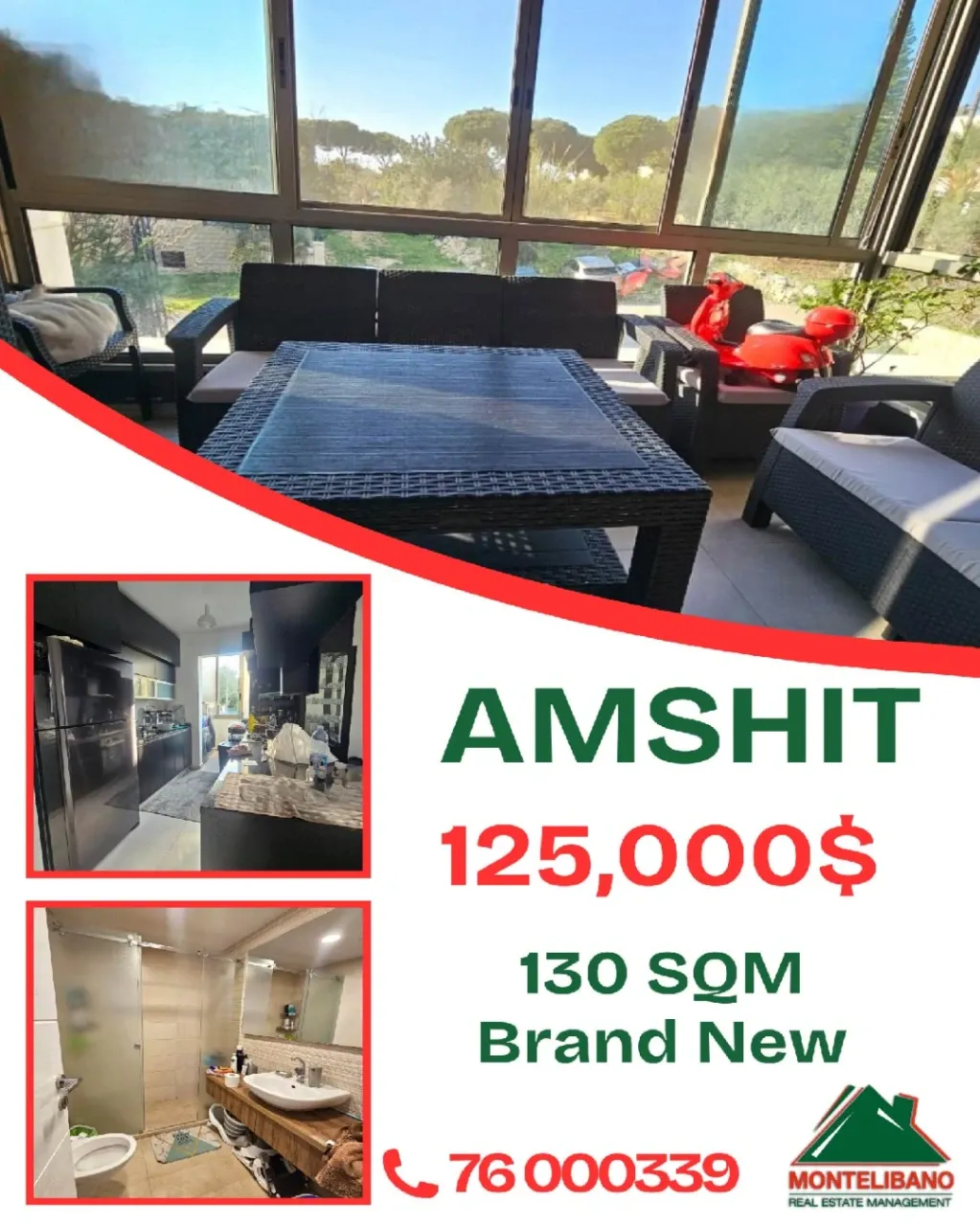 Apartment for sale in Aamchit, Lebanon - 3 bed, 3 bath
