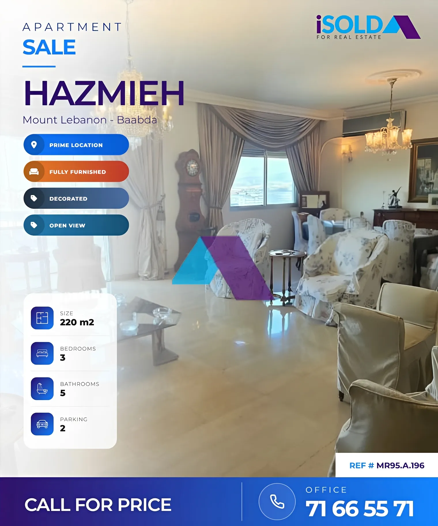 Apartment for sale in Hazmieh