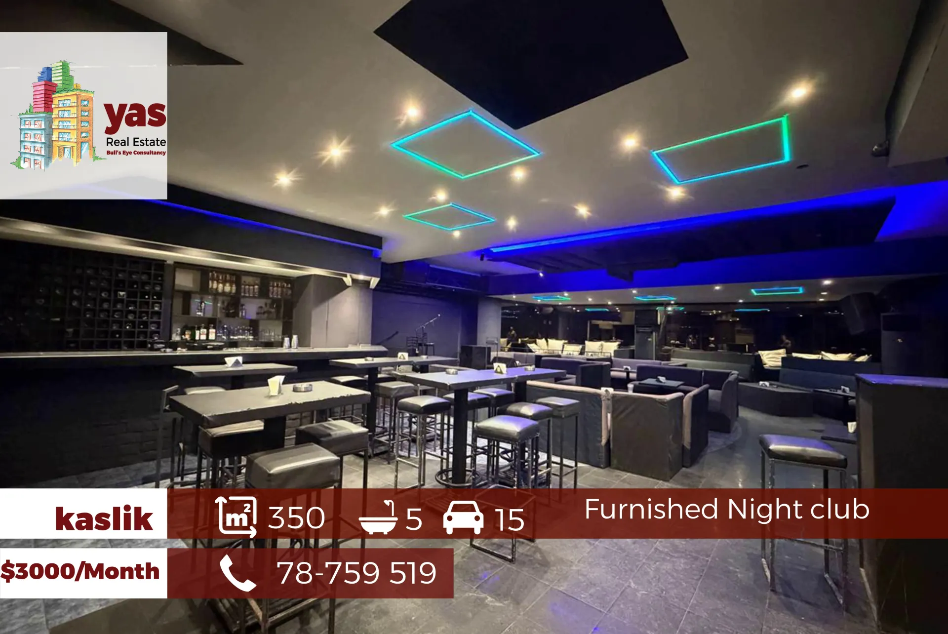 Restaurant for rent in Kaslik