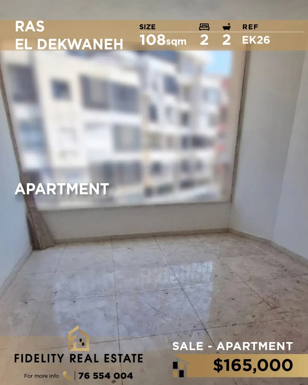 Apartment for sale in Dekwaneh, Lebanon - 2 bed, 2 bath