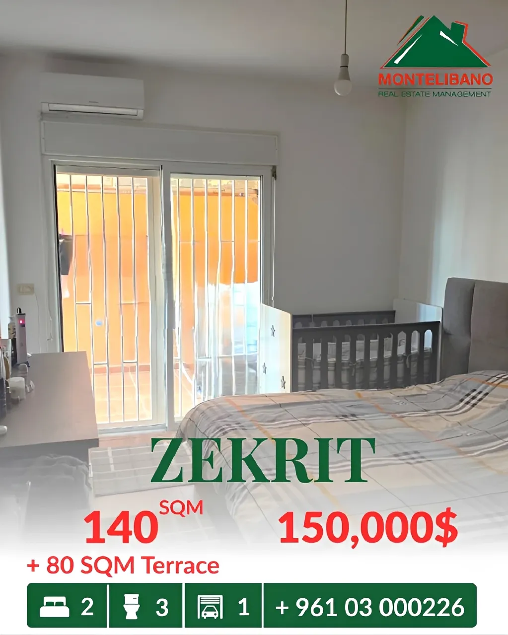 Apartment for sale in Zikrit, Lebanon