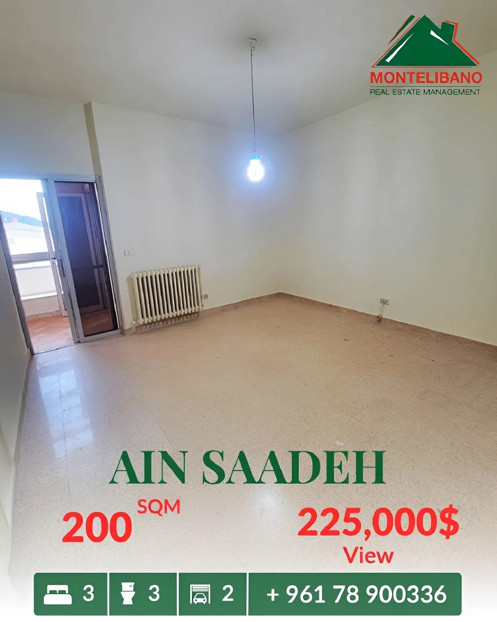 Apartment for sale in Ain Saadeh, Lebanon