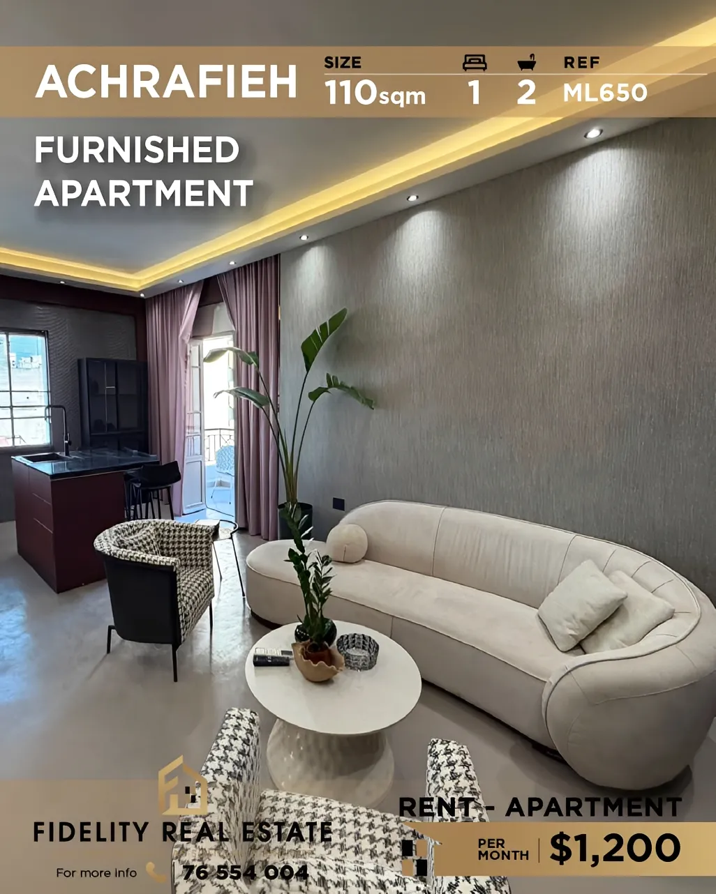 Apartment for rent in Achrafieh, Beirut, Lebanon