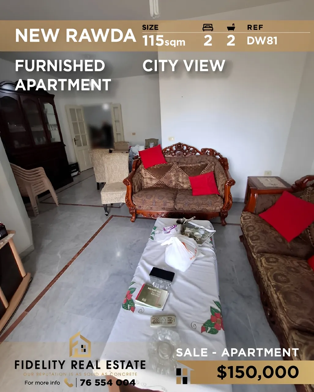 Apartment for sale in New Rawda, Beirut, Lebanon - 2 bed, 2 bath