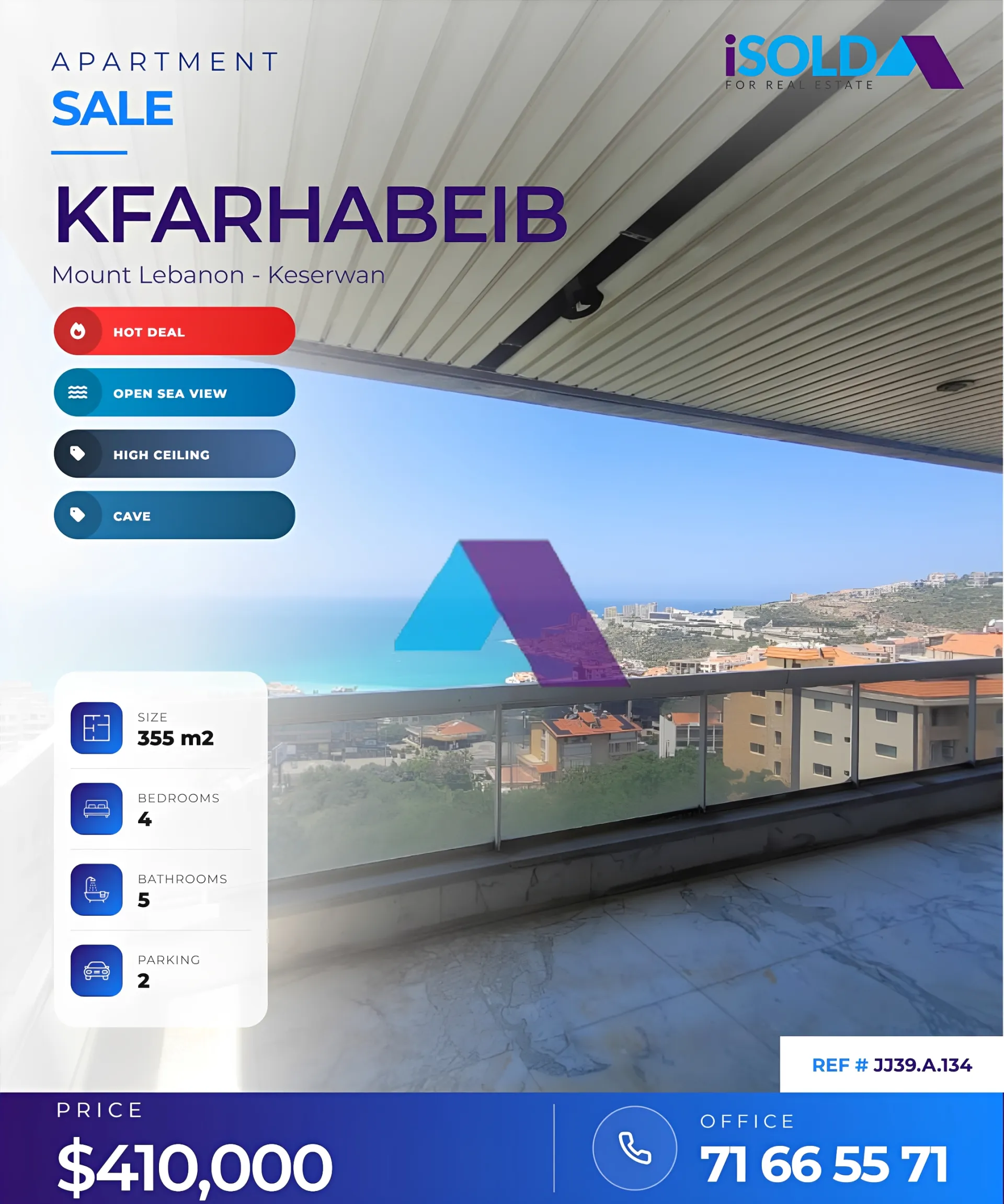 Apartment for sale in Kfar Hbab, Lebanon - 4 bed, 5 bath