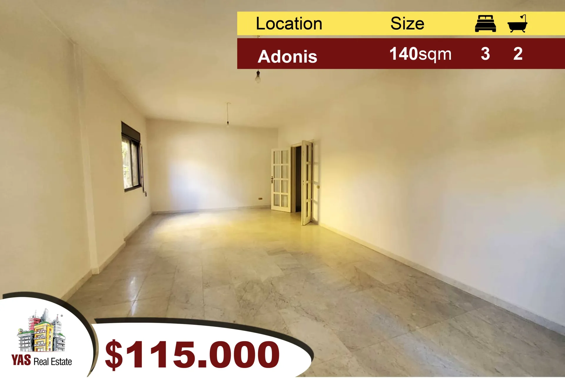 Apartment for Sale in Adonis - 3 bed, 2 bath