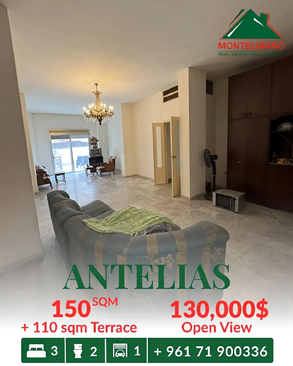 Apartment for sale in Antelias, Lebanon - 3 bed, 2 bath