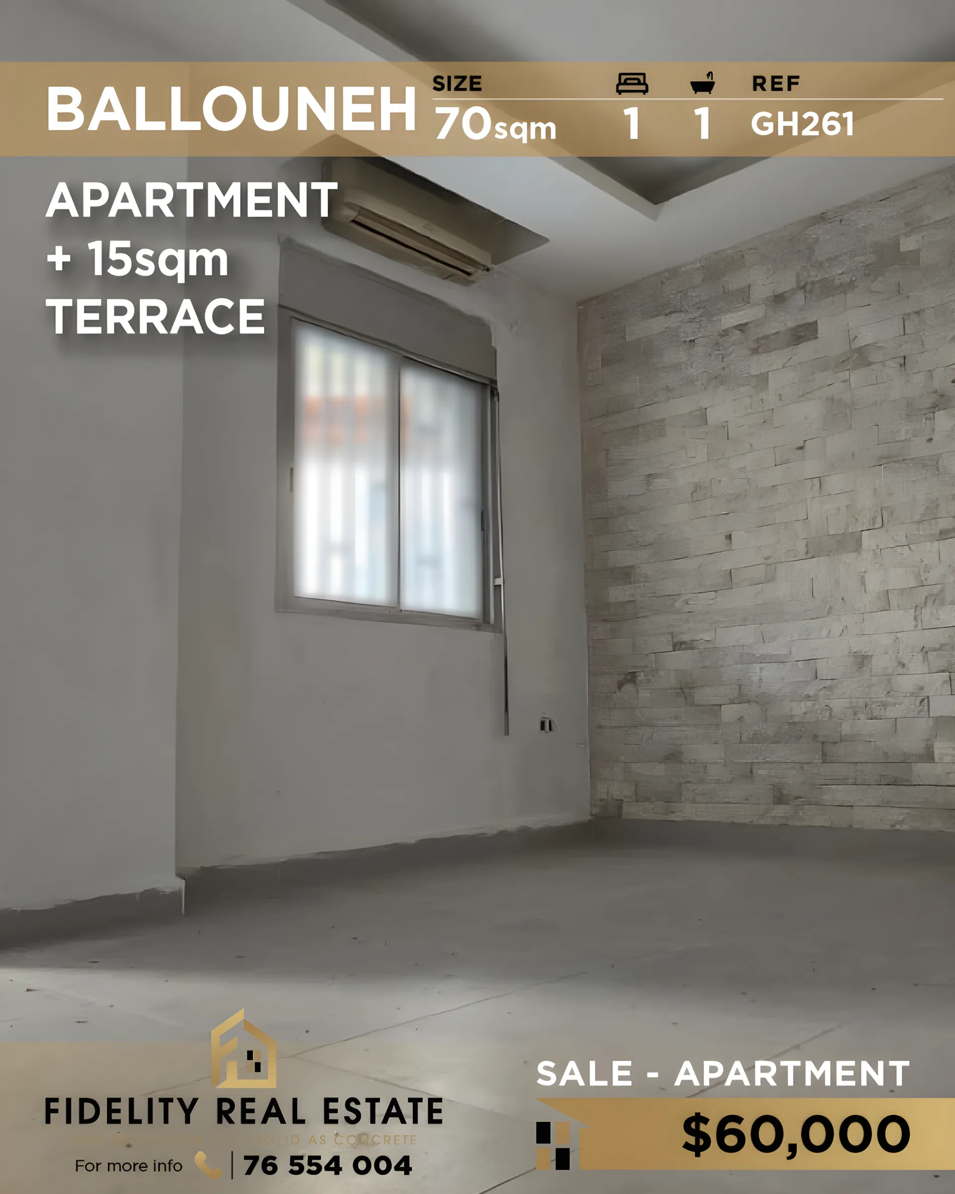 Apartment for Sale in Ballouneh, Lebanon - 1 bed, 1 bath