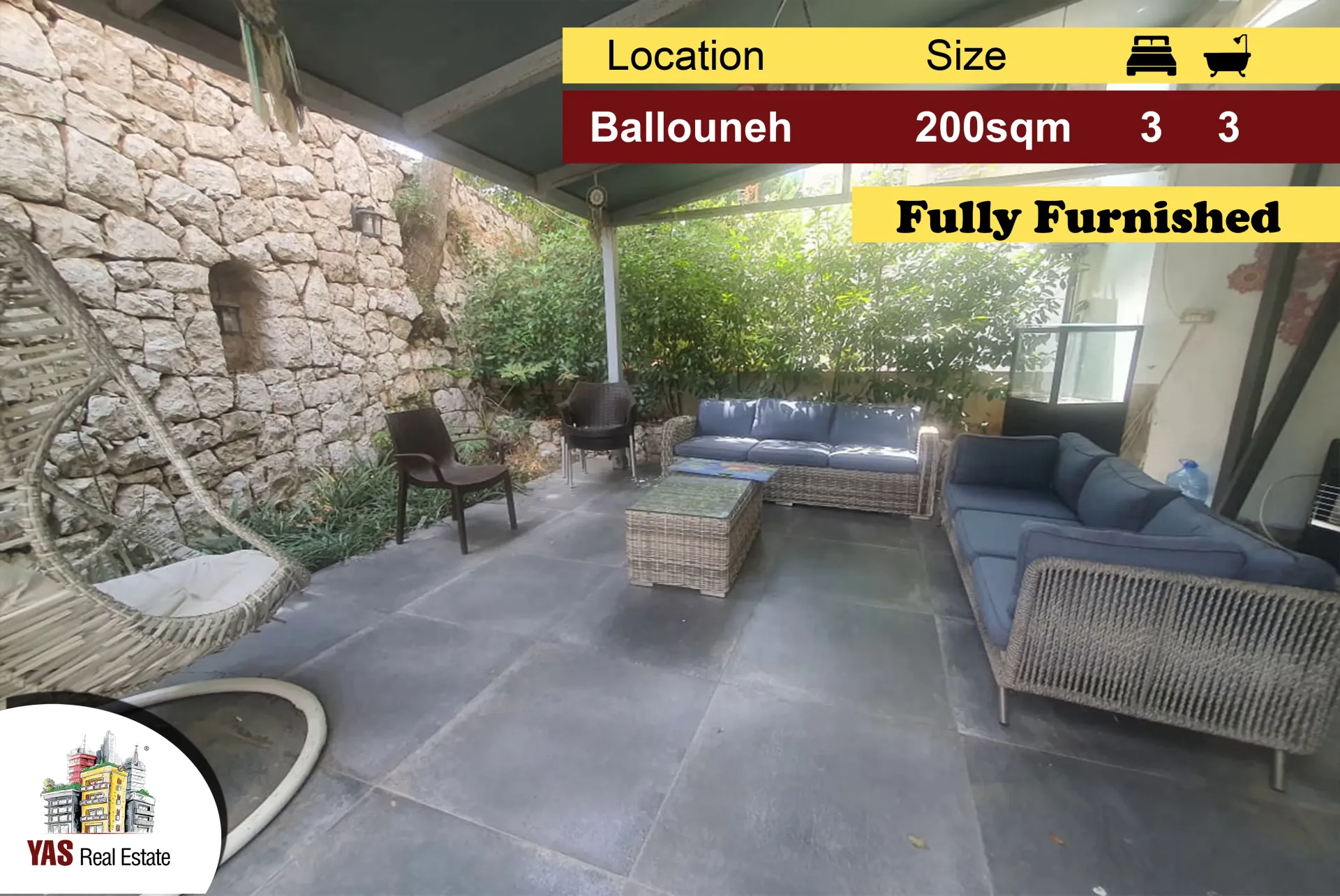 Apartment for Sale in Ballouneh - 3 bed, 3 bath