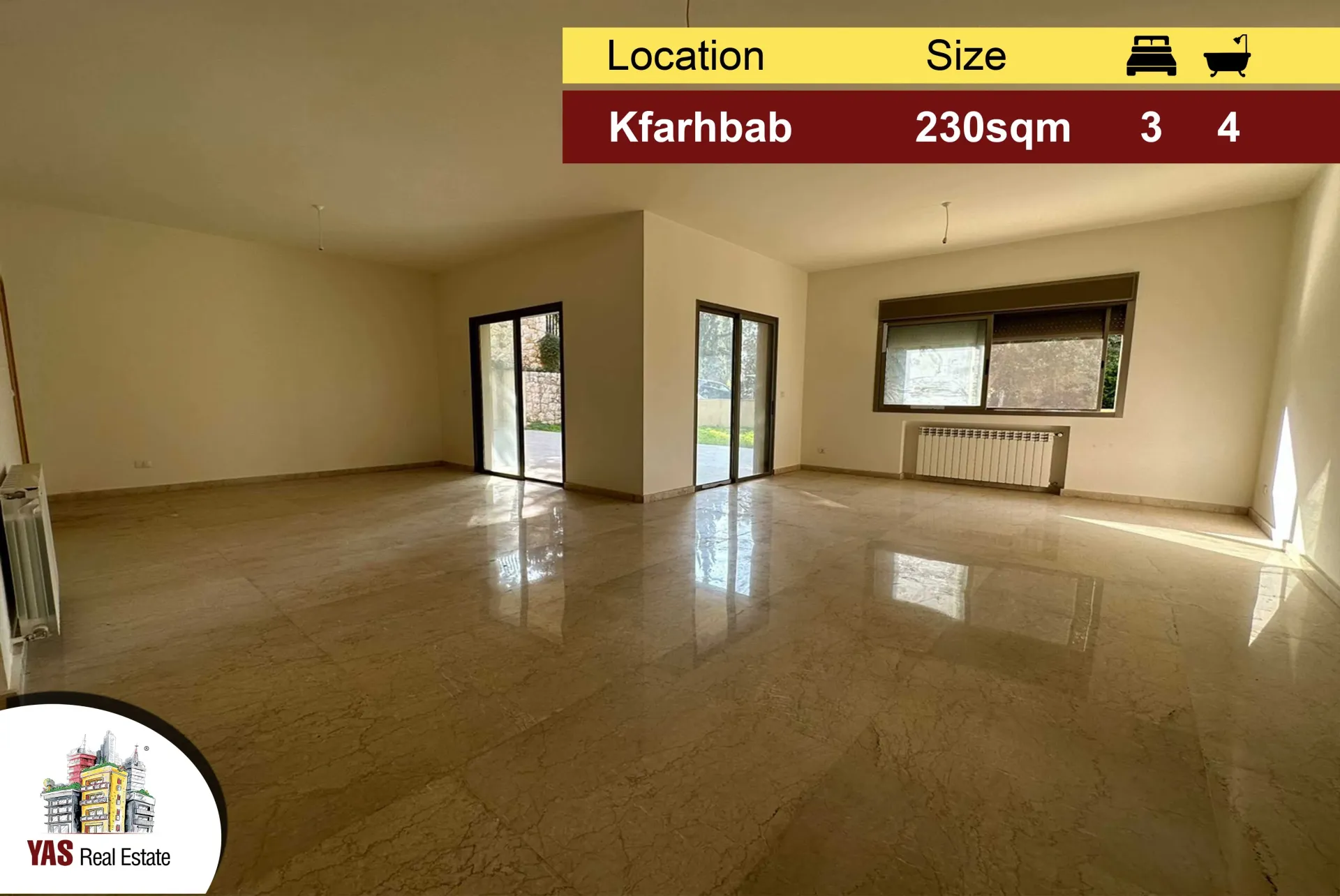 Apartment for Sale in Kfar Hbab - 3 bed, 4 bath