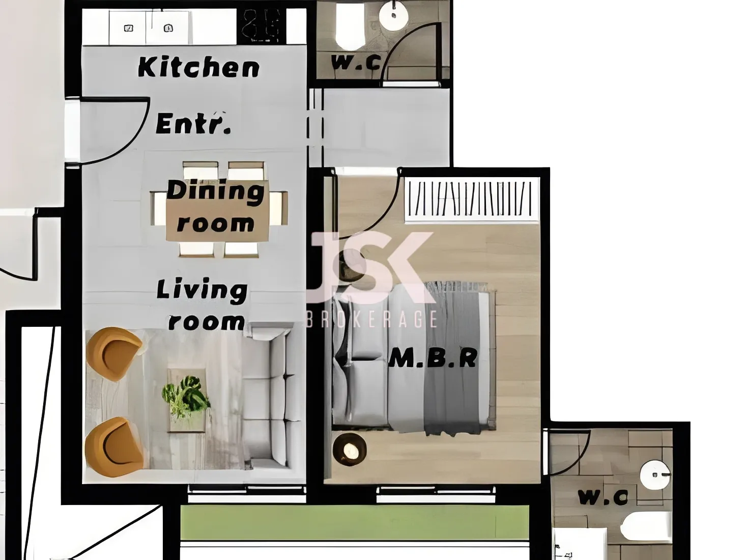 Apartment for Sale in Adliyeh, Beirut, Lebanon - 1 bed, 2 bath