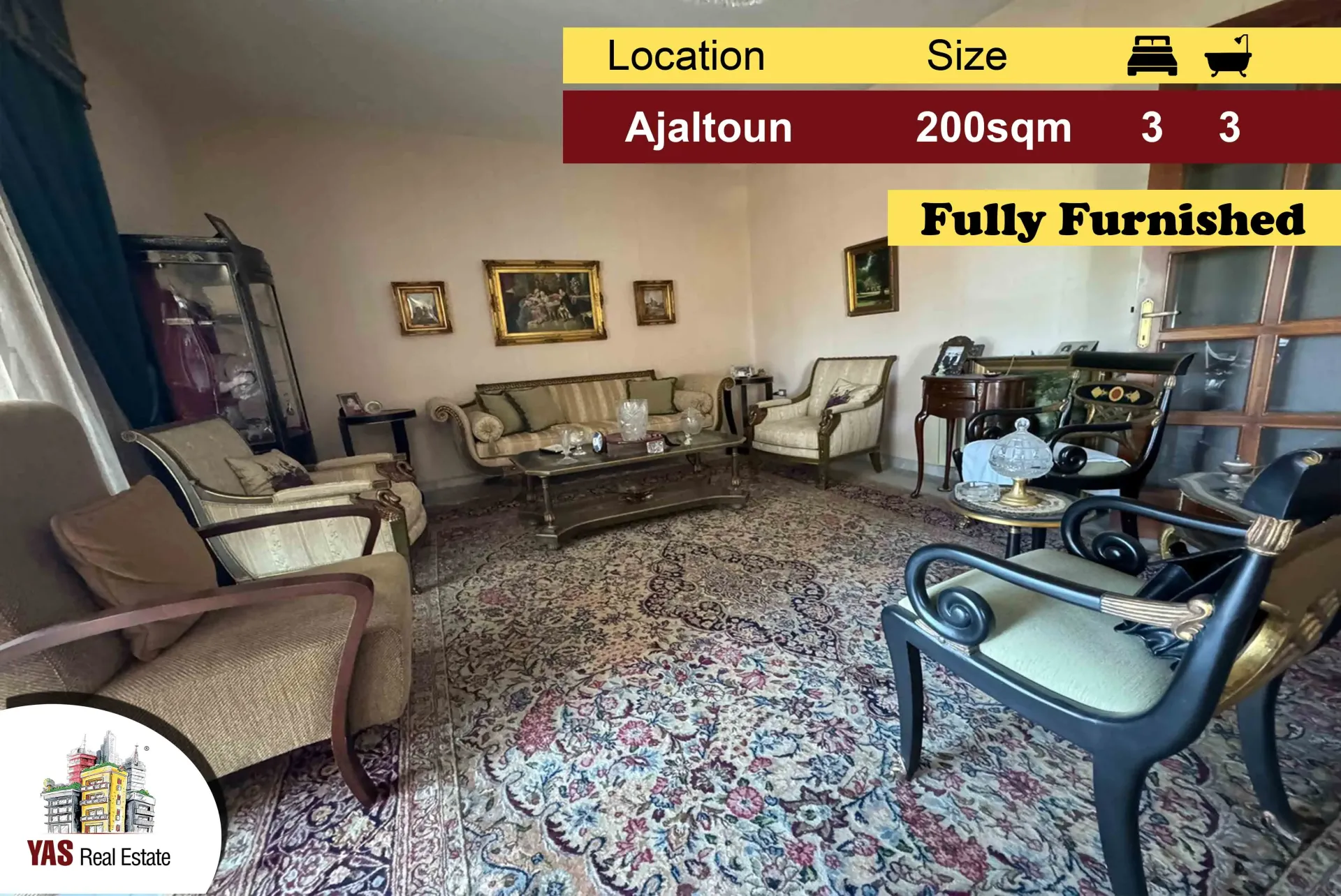 Apartment for Sale in Ajaltoun - 3 bed, 3 bath
