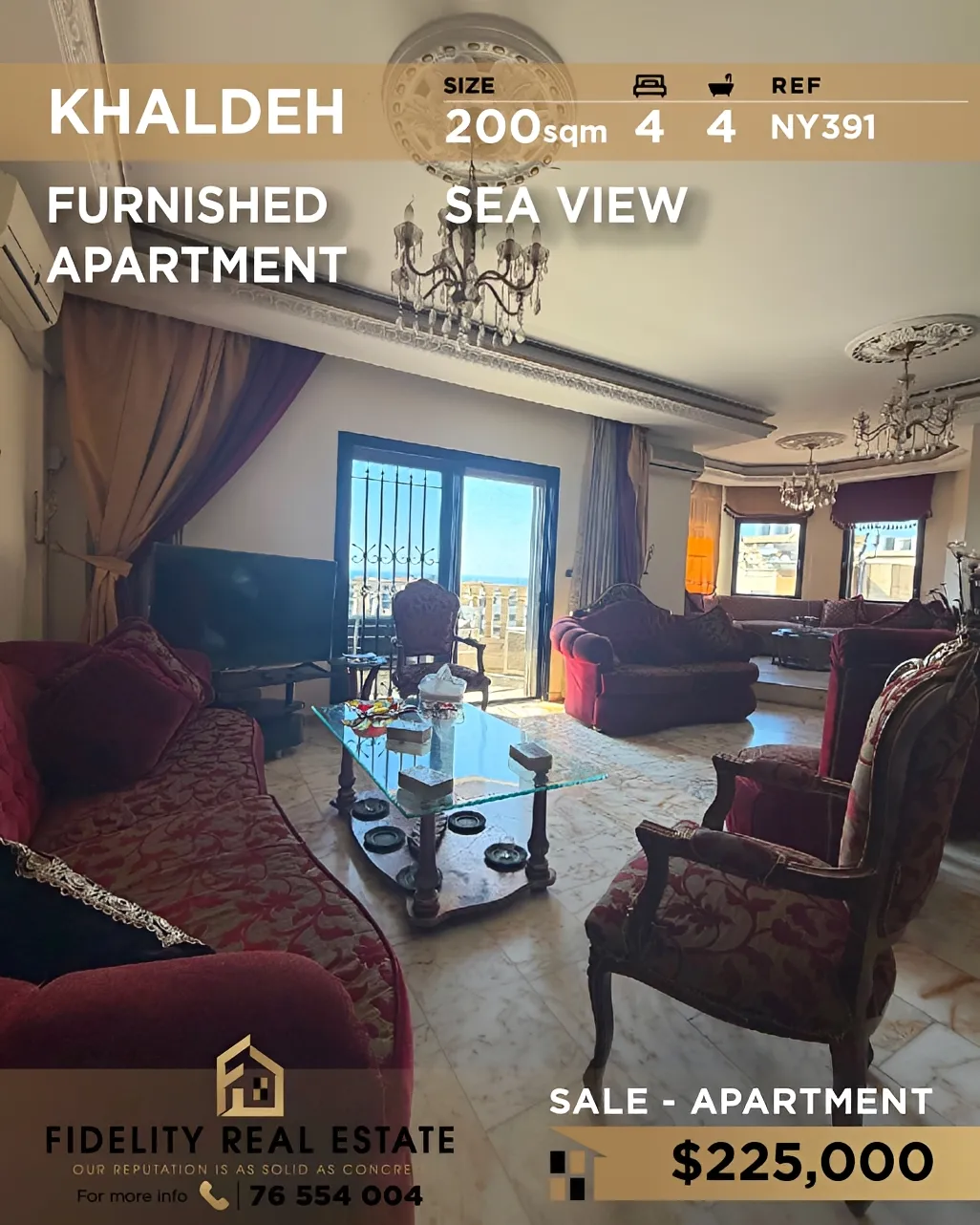 Apartment for sale in Khalde, Lebanon - 4 bed, 4 bath