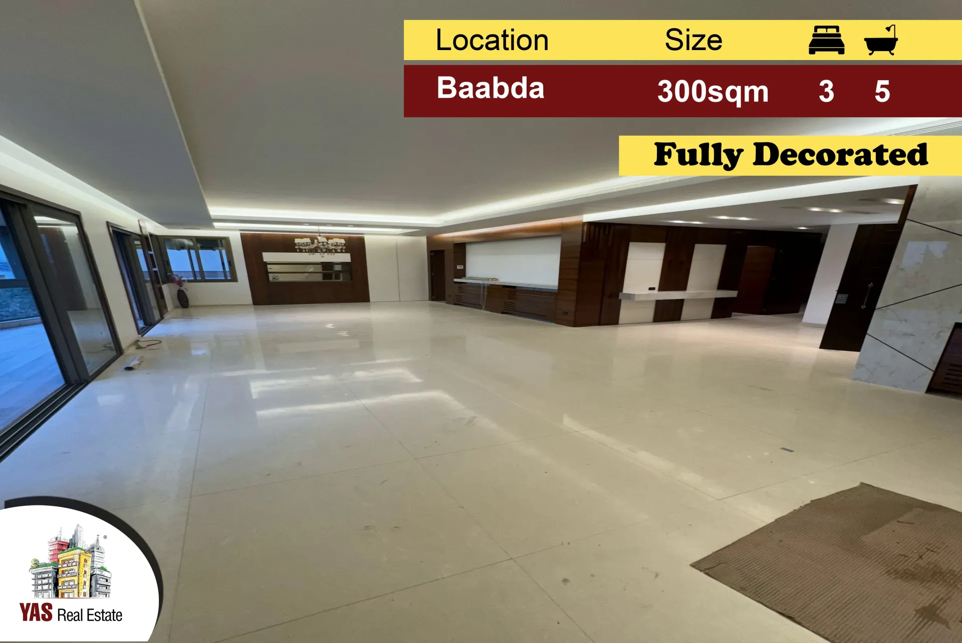 Apartment for Sale in Baabda - 3 bed, 5 bath
