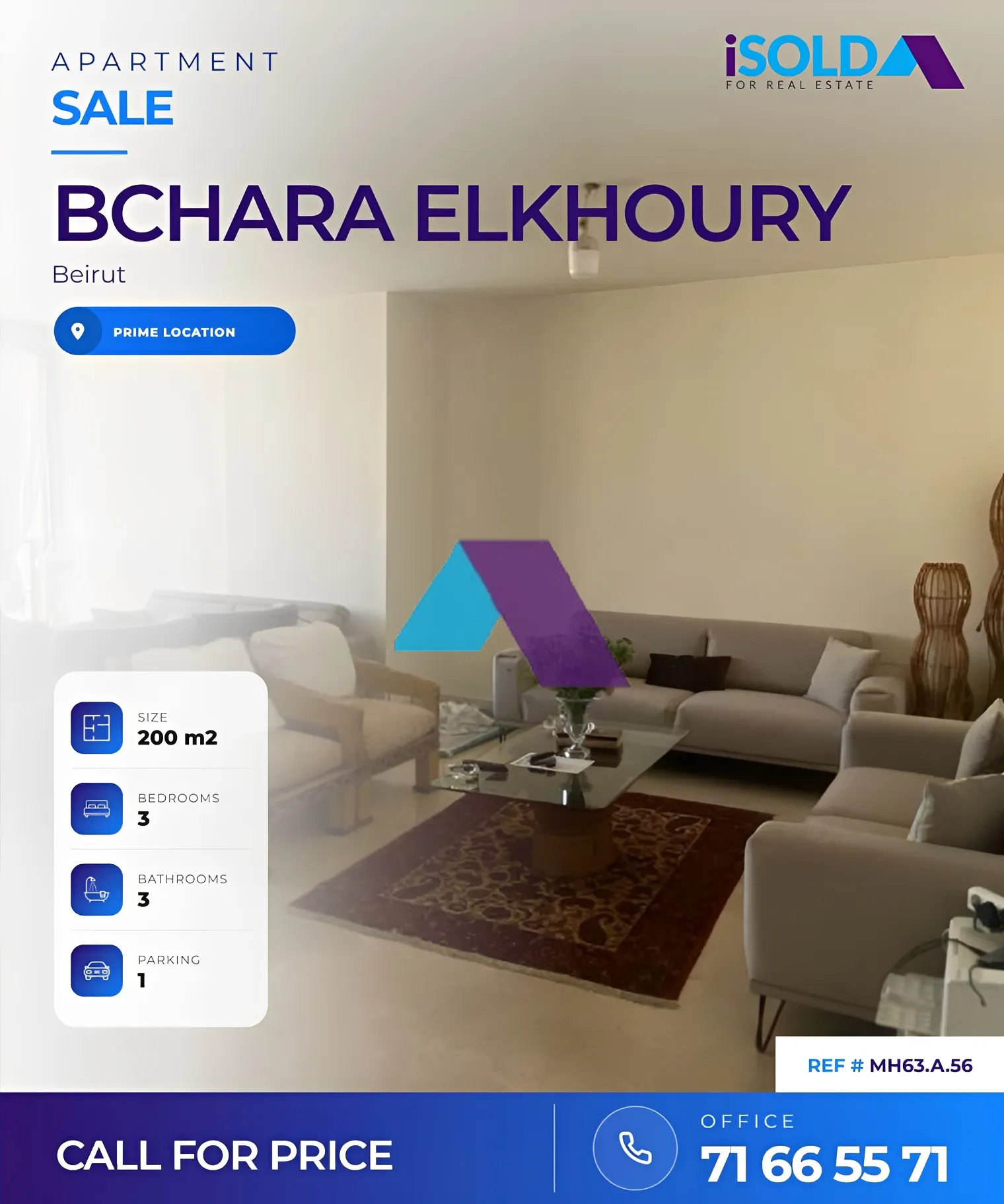 Apartment for sale in Bechara El Khoury