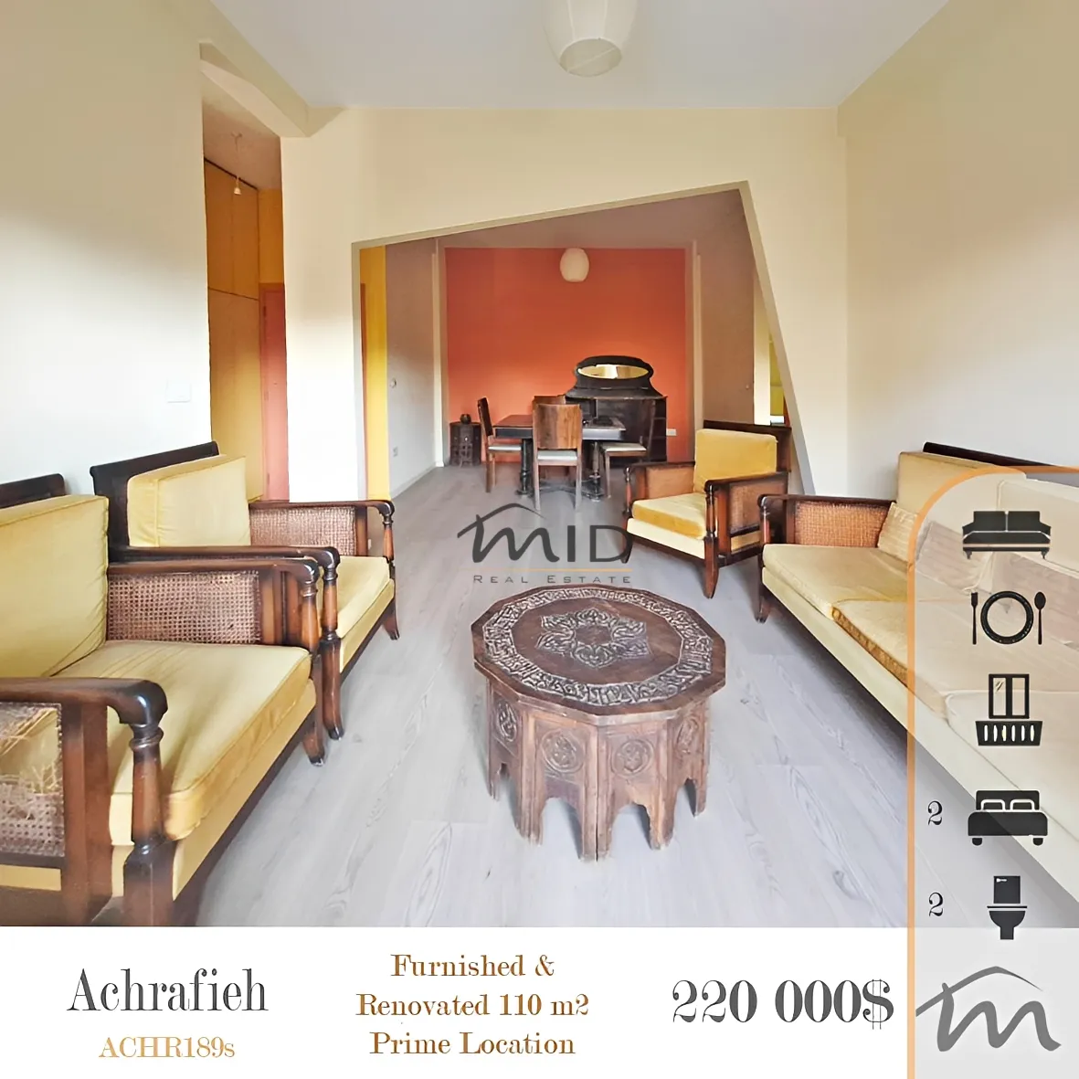 Residential in Achrafieh, beirut, lebanon - 2 bed, 2.0 bath