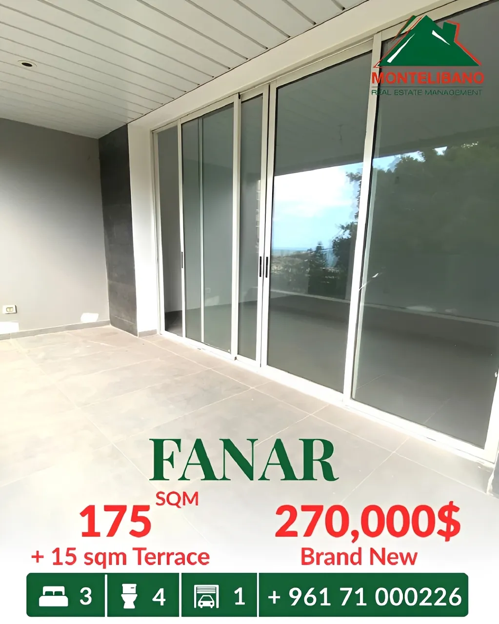 Apartment for sale in Fanar, Lebanon - 3 bed, 4 bath
